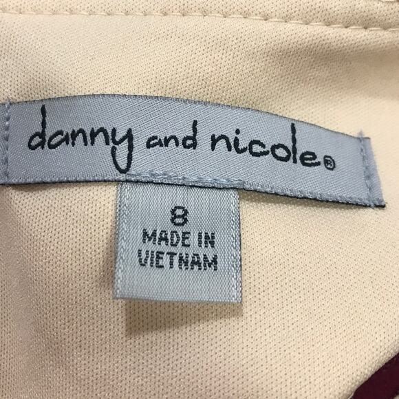 NWT Danny & Nicole Lace Round Neck Long Sleeve Pleated Dress 8 - Picture 3 of 7